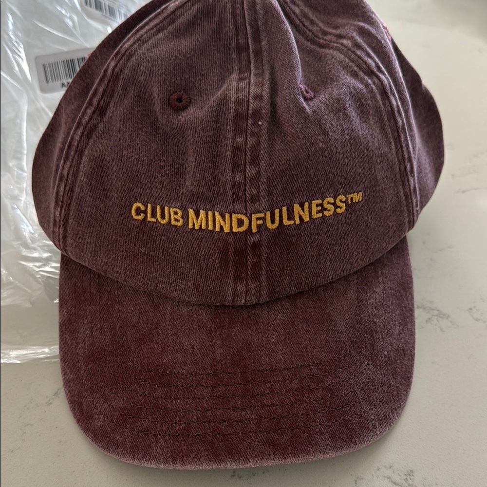 NWT Active After Coffee Club Mindfulness Burgundy Cap